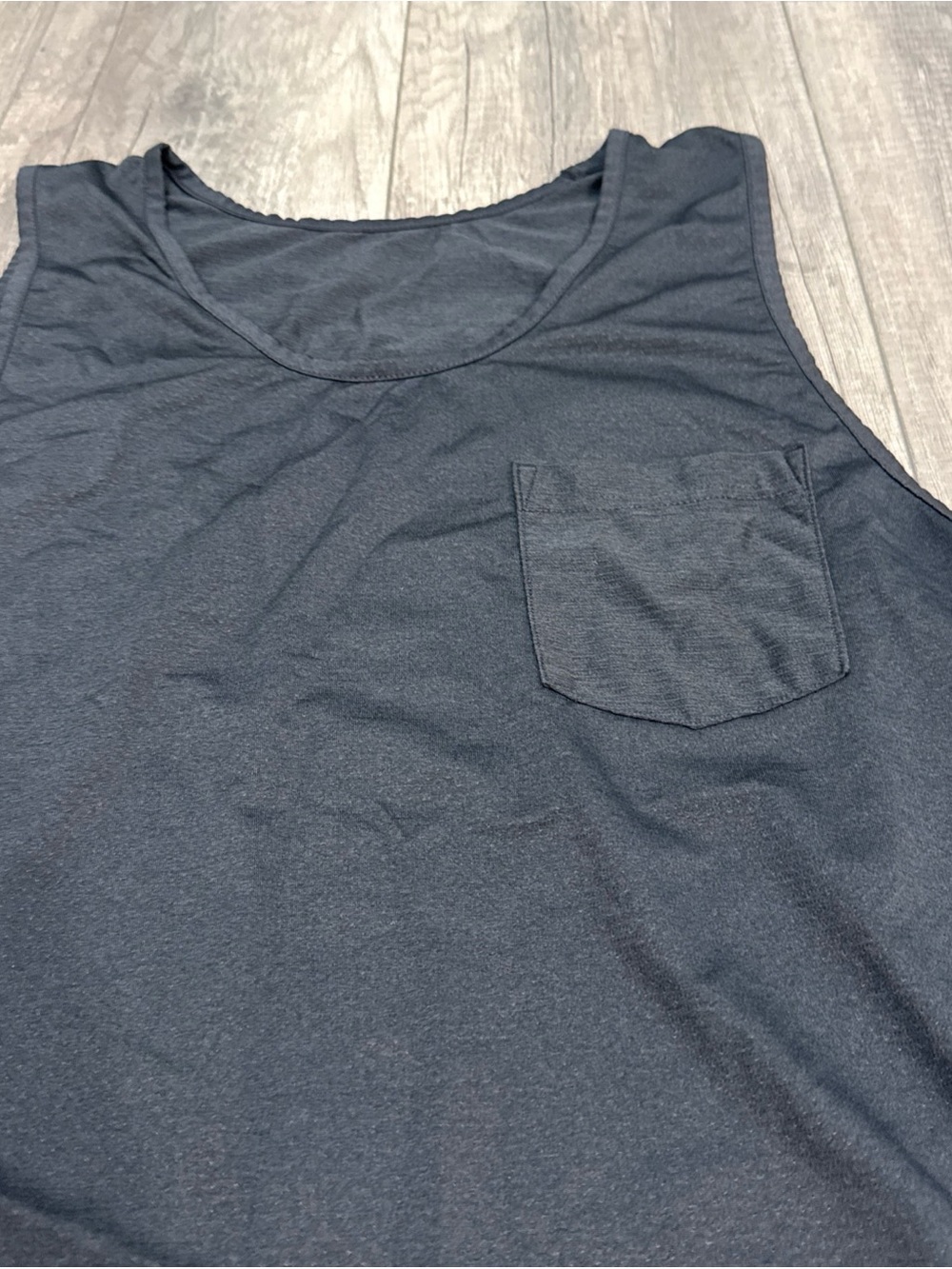 Vuori Black Muscle Tank with Chest Pocket - Picture 3 of 5